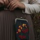 Кожаная сумочка для телефона, на фермуаре, вышитая  "Рябина". Сумка с фермуаром. Вышитые сумки и украшения | Milina Juravleva. Ярмарка Мастеров.  Фото №5