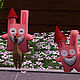 Lenny the ice rabbit from the Sims 2 and 3 game. Pink rabbit. magic dwarf. Key chain. Knitted toys & Wood products. My Livemaster. Фото №4