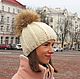 Knitted hat winter wool with Alpaca fur POM-POM, Caps, Chernihiv,  Фото №1