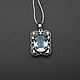 Silver pendant with blue topaz 14h10mm, Pendants, Moscow,  Фото №1