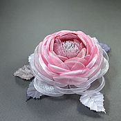 Украшения handmade. Livemaster - original item Misty Rose Brooch-handmade flower made of fabric. Handmade.