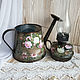 Rose watering can in Provence. Heads. decoupage things. Online shopping on My Livemaster.  Фото №2