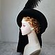 Chaperone black with a feather. Turban. Felt Hats Shop. Online shopping on My Livemaster.  Фото №2
