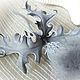 Брошь из кожи "Чертополох 3". Брошь-булавка. Elena Badreeva. Ярмарка Мастеров.  Фото №5