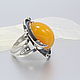 Ring amber silver 925 ALS0033. Rings. Sunny Silver. My Livemaster. Фото №4