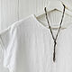 Basic blouse made of white linen