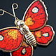 Order The scarlet butterfly brooch, enamel, vintage. Godsend vintage. Livemaster. . Vintage brooches Фото №3