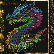 Материалы для творчества handmade. Livemaster - original item the magic dragon. Design for machine embroidery. Handmade.