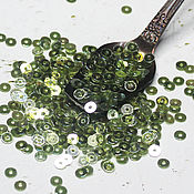 Материалы для творчества handmade. Livemaster - original item Sequins 4 mm No№5 Transparent green 2 g. Handmade.