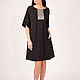 Black a-line dress with contrast insert. Dresses. 'K. O.' women's clothing. Online shopping on My Livemaster.  Фото №2