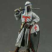Сувениры и подарки handmade. Livemaster - original item Tin soldier 54 mm. in the painting. Middle Ages Crusader Knight. Handmade.