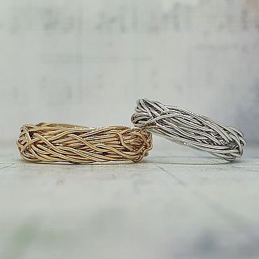 Украшения ручной работы. Ярмарка Мастеров - ручная работа Обручальные кольца Веточки. Плетеные кольца. Авторский дизайн. Handmade.