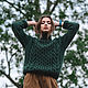 High-neck sweater for women knitted oversize to order, Sweaters, Yoshkar-Ola,  Фото №1