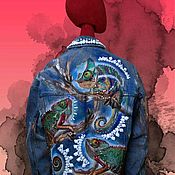 Джинсовая куртка "Кечуа" шипы / заклёпки