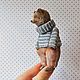 Ватная ёлочная игрушка мишка Потап. Интерьерная кукла. Наталья Михайлова. Ярмарка Мастеров.  Фото №6