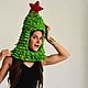 Hat-Christmas tree, A gift for the New Year 2024, A cool hat, a Christmas tree costume. Fun. Nadezhda Perepelitsa. My Livemaster. Фото №4
