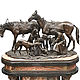  Охота на медведя. Часы каминные. ARTs & CRAFTs. Интернет-магазин Ярмарка Мастеров.  Фото №2