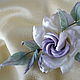 Order Pin brooch: silk flower rose-Madame violet brooch. LIUDMILA SKRYDLOVA (flower glade). Livemaster. . Brooches Фото №3