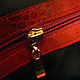 'Red crocodile' red suede bag-pack. Classic Bag. Inessa Tche. Online shopping on My Livemaster.  Фото №2