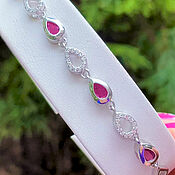 Украшения handmade. Livemaster - original item Silver bracelet with natural rubies. Handmade.