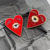 Украшения handmade. Livemaster - original item Red heart brooch 
