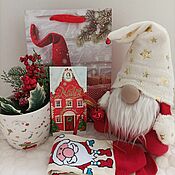 Сувениры и подарки handmade. Livemaster - original item New Year gift set with handmade gnome. Handmade.
