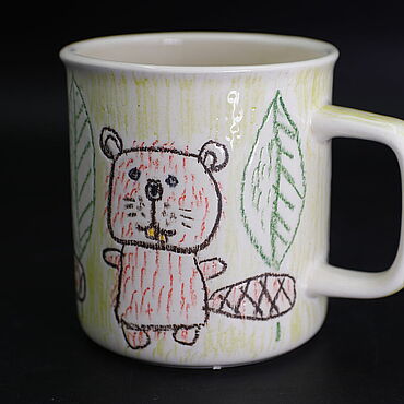 Посуда ручной работы. Ярмарка Мастеров - ручная работа Кружка с бобрами. Handmade.