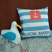 Для дома и интерьера handmade. Livemaster - original item Maison Marine pillow 45h45 cm blue. Handmade.