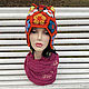 Заказать Оранжевая шапка-сова, зверошапка (шерсть мериноса). IRINA GRUDKINA Handmade Knitwear. Ярмарка Мастеров. . Шапки Фото №3