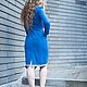 Jersey dress with bow and lace - blue. Dresses. AVS -dressshop. My Livemaster. Фото №4