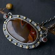 Украшения handmade. Livemaster - original item Pendant silver pendant with natural stone. Pendant with agate on a chain. Handmade.