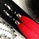Earrings tassels red scarlet bright red. Tassel earrings. GolDFenix. Online shopping on My Livemaster.  Фото №2