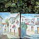 Paintings diptych 'Streets of Italy', acrylic, canvas, Europe, Vintage paintings, Arnhem,  Фото №1
