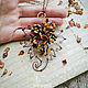 Copper pendant 'Semillon' with red jasper. Autumn leaf. Pendant. Strangell Jewelry. My Livemaster. Фото №6