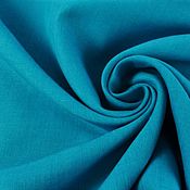 Материалы для творчества handmade. Livemaster - original item Linen with cotton, color bright turquoise, width 150 cm. Handmade.