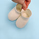16mk Booties from naturally white wool for Delicate newborn 9cm, Babys bootees, Moscow,  Фото №1