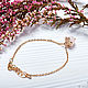 Chain bracelet with rose quartz pendant. Chain bracelet. Aliento-jewerly (alientojewelry). Online shopping on My Livemaster.  Фото №2