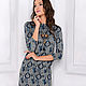 Viscose dress Oriental motifs, grey blue straight midi. Dresses. mozaika-rus. My Livemaster. Фото №6