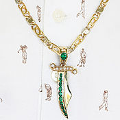 Украшения handmade. Livemaster - original item Emerald sword pendant, Oval emerald pendant. Handmade.
