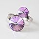 Swarovski серьги гвоздики и кольцо с кристаллами Сваровски серьги. Комплекты украшений. Lip-ka. Ярмарка Мастеров.  Фото №4