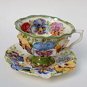 Посуда handmade. Livemaster - original item teacups: Pansy. Handmade.