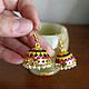 Индийские серьги джумки желтые. Серьги классические. IndianBoho. Интернет-магазин Ярмарка Мастеров.  Фото №2