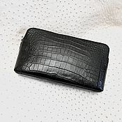Сумки и аксессуары handmade. Livemaster - original item Men`s clutch bag made of genuine crocodile leather, in black. Handmade.
