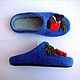 Order Felted slippers Bullfinch and mountain ash. Zhanna. Livemaster. . Slippers Фото №3