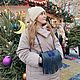 Муфта Сумка для рук из кожи с мехом овчины Бахрома Синяя. Классическая сумка. Каторина Рукодельница HandMadeButik. Интернет-магазин Ярмарка Мастеров.  Фото №2