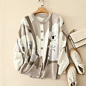 Одежда handmade. Livemaster - original item Patterned Cardigan (100% cashmere). Handmade.