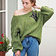Overseas sweater "Moss". Knitted sweater, Sweaters, Chaikovsky,  Фото №1