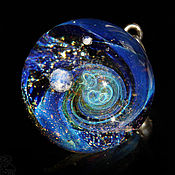 Украшения handmade. Livemaster - original item Pendant ball Gravity zone. galaxy space Silver Glass Universe Necklace. Handmade.