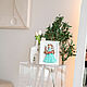 Order Macrame angel. Turquoise dress,  in white photo frame. Textile Shop Natalya. Livemaster. . Interior elements Фото №3