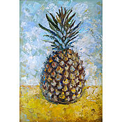 Картины и панно handmade. Livemaster - original item Oil painting Pineapple 20 x 30 Still Life with pineapple. Handmade.